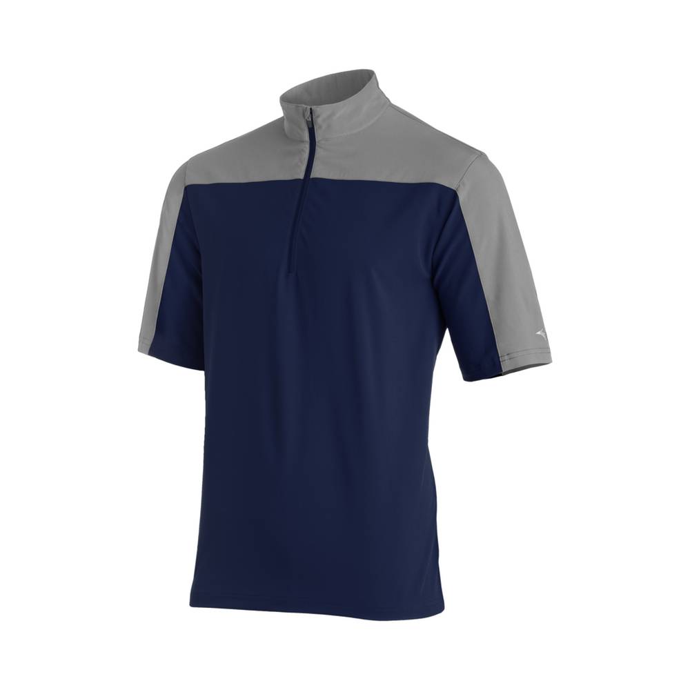 Chaqueta Mizuno Comp Batting Hombre Azul Marino/Gris Outlet FMVC-75604